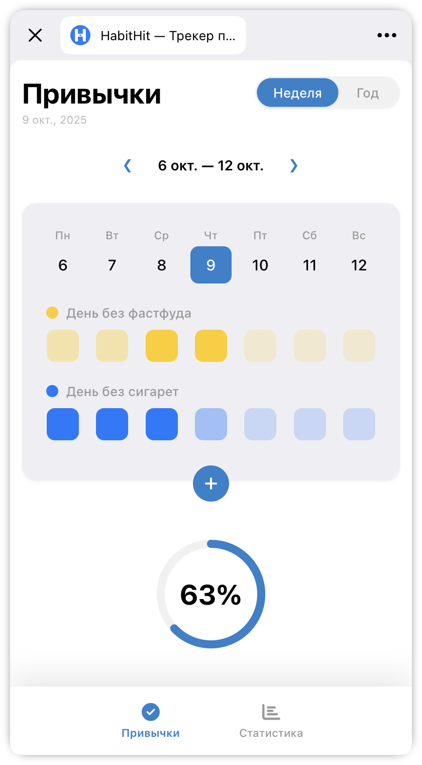 Скриншот HabitHit